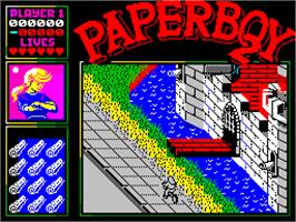 Title screen of Paperboy 2 on the Sinclair ZX Spectrum.