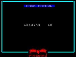 Title screen of Park Patrol on the Sinclair ZX Spectrum.