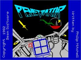 Title screen of Penetrator on the Sinclair ZX Spectrum.