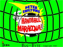 Title screen of Peter Shilton's Handball Maradona! on the Sinclair ZX Spectrum.