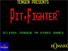 Title screen of Pit-Fighter on the Sinclair ZX Spectrum.