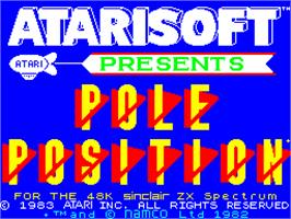 Title screen of Pole Position on the Sinclair ZX Spectrum.