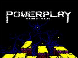 Title screen of Powerplay: The Game of the Gods on the Sinclair ZX Spectrum.