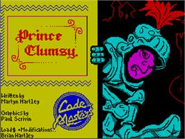 Title screen of Prince Clumsy on the Sinclair ZX Spectrum.