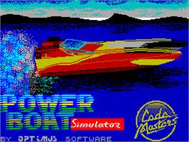 Title screen of Pro Powerboat Simulator on the Sinclair ZX Spectrum.