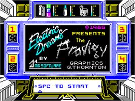 Title screen of Prodigy on the Sinclair ZX Spectrum.