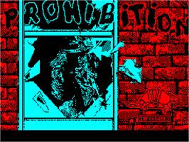 Title screen of Prohibition on the Sinclair ZX Spectrum.