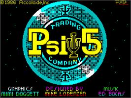 Title screen of Psi-5 Trading Company on the Sinclair ZX Spectrum.