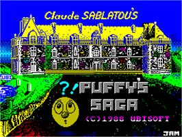 Title screen of Puffy's Saga on the Sinclair ZX Spectrum.