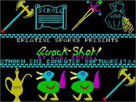 Title screen of Quackshot on the Sinclair ZX Spectrum.