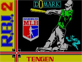 Title screen of R.B.I. Baseball 2 on the Sinclair ZX Spectrum.