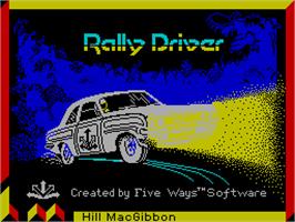 Title screen of Rally Driver on the Sinclair ZX Spectrum.