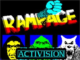 Title screen of Rampage on the Sinclair ZX Spectrum.