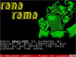 Title screen of Rana Rama on the Sinclair ZX Spectrum.