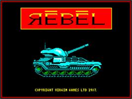 Title screen of Rebel on the Sinclair ZX Spectrum.