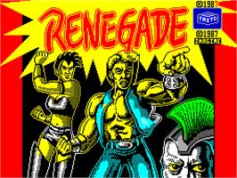 Title screen of Renegade on the Sinclair ZX Spectrum.