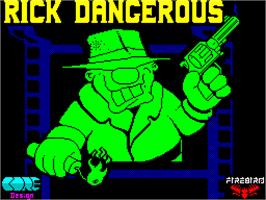 Title screen of Rick Dangerous on the Sinclair ZX Spectrum.