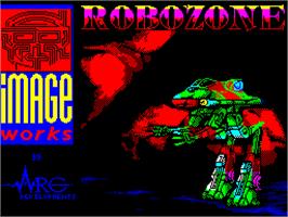 Title screen of Robozone on the Sinclair ZX Spectrum.