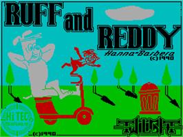 Title screen of Ruff and Reddy in the Space Adventure on the Sinclair ZX Spectrum.