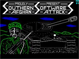 Title screen of Rush'n Attack on the Sinclair ZX Spectrum.