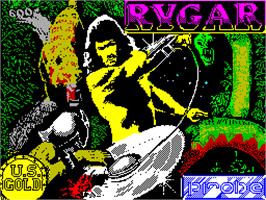 Title screen of Rygar on the Sinclair ZX Spectrum.