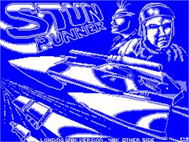 Title screen of S.T.U.N. Runner on the Sinclair ZX Spectrum.