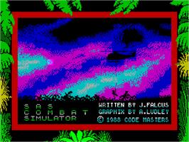 Title screen of SAS Combat Simulator on the Sinclair ZX Spectrum.
