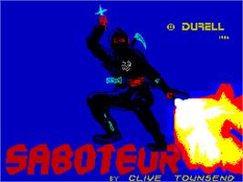 Title screen of Saboteur on the Sinclair ZX Spectrum.