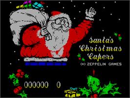 Title screen of Santa's Xmas Caper on the Sinclair ZX Spectrum.