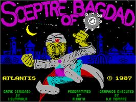 Title screen of Sceptre of Bagdad on the Sinclair ZX Spectrum.