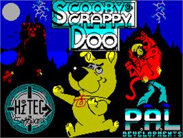 Title screen of Scooby Doo and Scrappy Doo on the Sinclair ZX Spectrum.