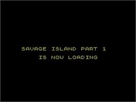 Title screen of Scott Adams' Graphic Adventure #10: Savage Island Part One on the Sinclair ZX Spectrum.