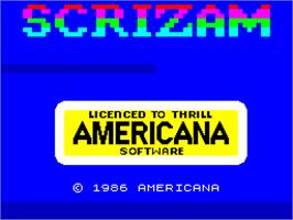 Title screen of Sgrizam on the Sinclair ZX Spectrum.