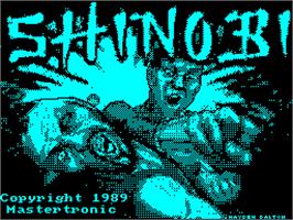 Title screen of Shinobi on the Sinclair ZX Spectrum.