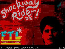 Title screen of Shockway Rider on the Sinclair ZX Spectrum.