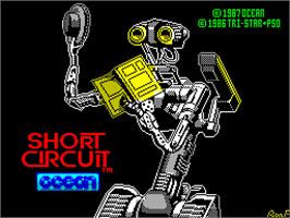 Title screen of Short Circuit on the Sinclair ZX Spectrum.