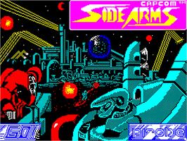 Title screen of Side Arms Hyper Dyne on the Sinclair ZX Spectrum.
