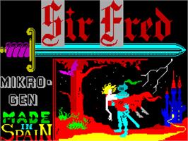 Title screen of Sir Fred on the Sinclair ZX Spectrum.