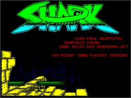 Title screen of Sky Shark on the Sinclair ZX Spectrum.