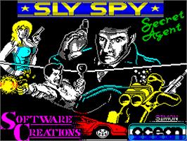Title screen of Sly Spy: Secret Agent on the Sinclair ZX Spectrum.