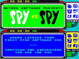 Title screen of Spy vs. Spy: The Island Caper on the Sinclair ZX Spectrum.