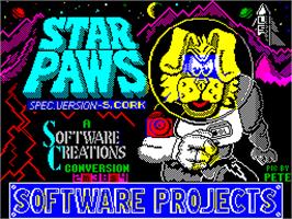 Title screen of Star Paws on the Sinclair ZX Spectrum.