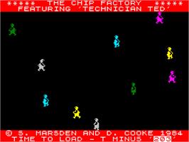 Title screen of Technician Ted on the Sinclair ZX Spectrum.