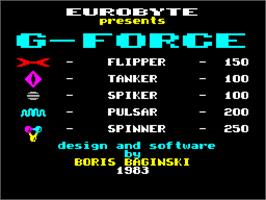 Title screen of Tempest on the Sinclair ZX Spectrum.