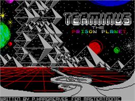 Title screen of Terminus: The Prison Planet on the Sinclair ZX Spectrum.