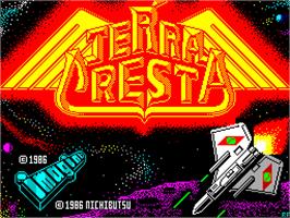 Title screen of Terra Cresta on the Sinclair ZX Spectrum.