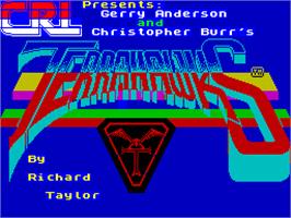 Title screen of Terrahawks on the Sinclair ZX Spectrum.