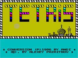 Title screen of Tetris 2 on the Sinclair ZX Spectrum.