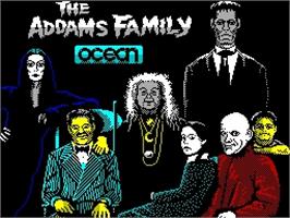 Title screen of The Addams Family on the Sinclair ZX Spectrum.