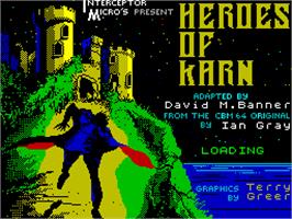 Title screen of The Heroes of Karn on the Sinclair ZX Spectrum.